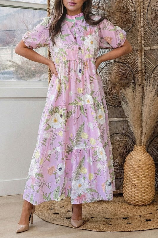 Blush Bloom Floral Maxi Dress