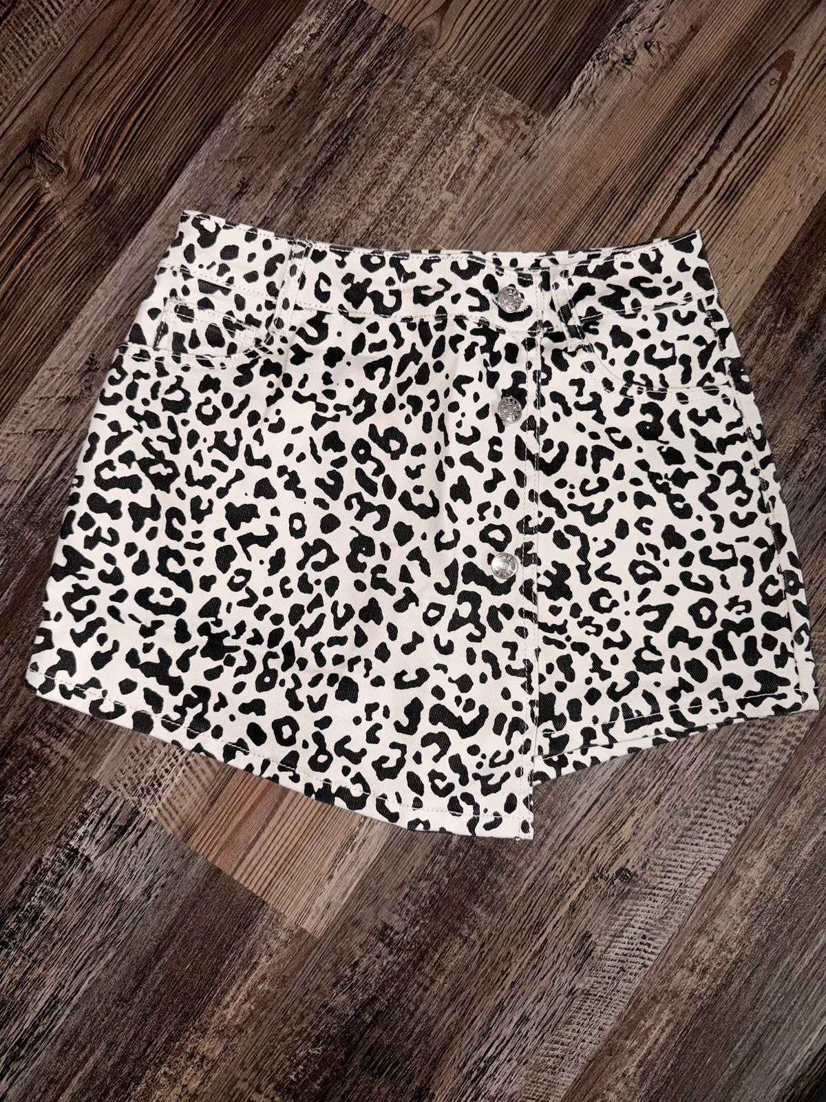 Leopard Denim Skort ￼